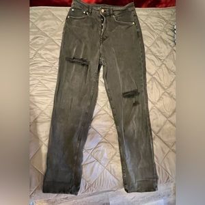H&M/ Divided/Women/Jeans/Straight Jeans/Straight Regular Jeans/ distressed